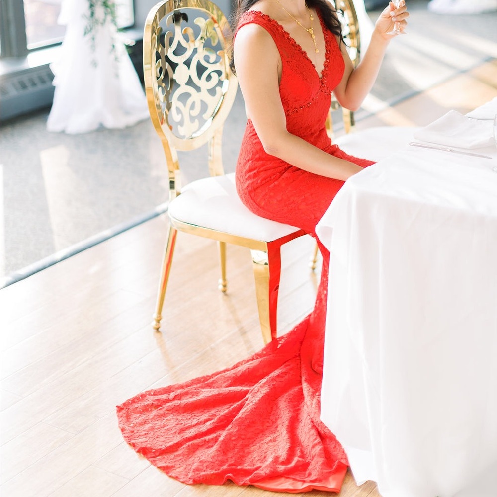 Beautiful red gown used for my wedding reception